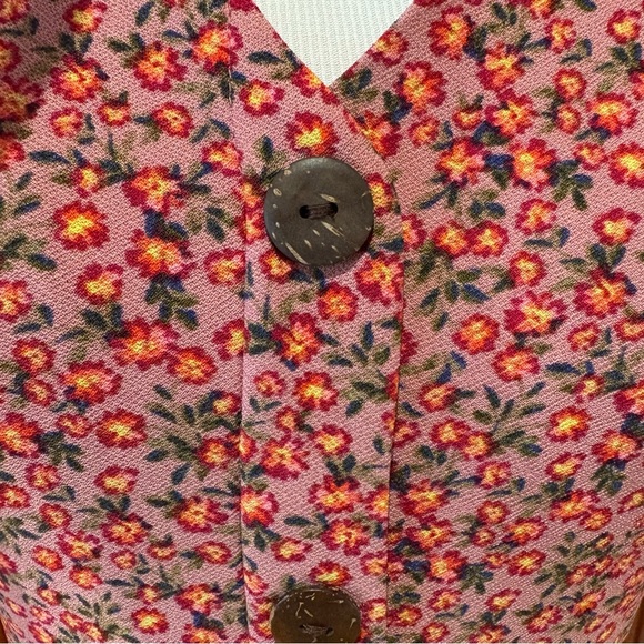 Feminine Floral Button Demure Dress Wmn’s S - Picture 9 of 12